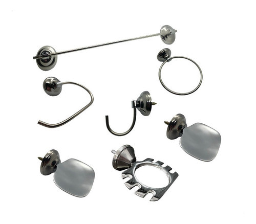 Set Kit Juego Accesorios Para Baño 7 Piezas Bronce Cromado 0