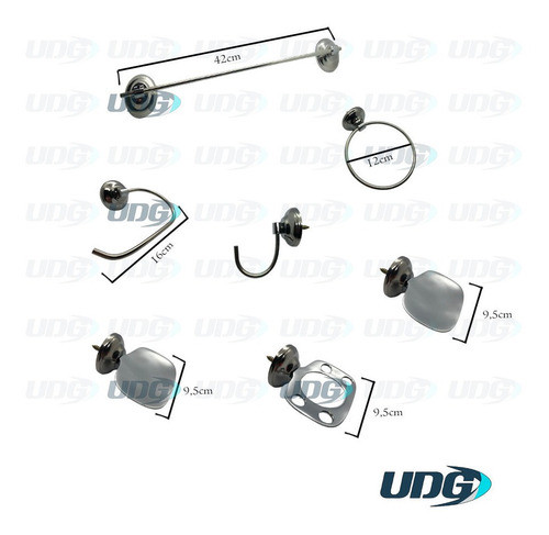 Set Kit Juego Accesorios Para Baño 7 Piezas Bronce Cromado 1