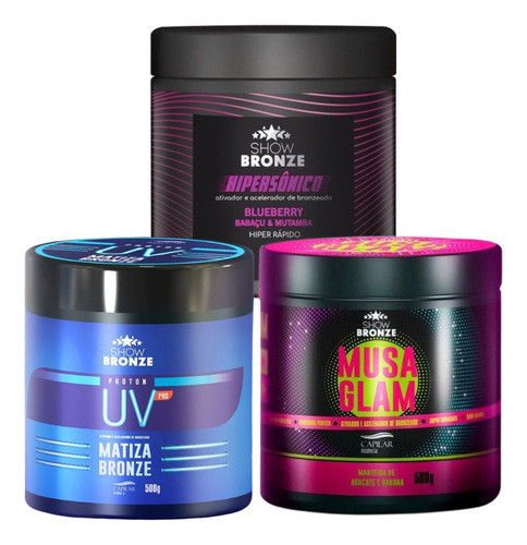 Kit Hipersônico Blueberry + Matiza + Musa Glam Show Bronze 0