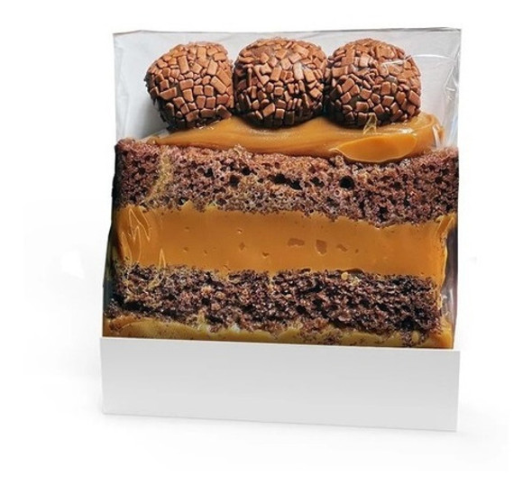 50 Uni Embalagens Slice Cake Para Fatia De Bolo Com Plástico 1