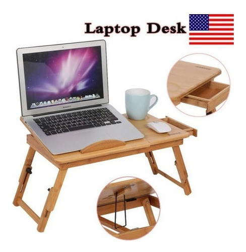 Soporte De Mesa De Escritorio De Bambú Portátil Cama De Desa 1