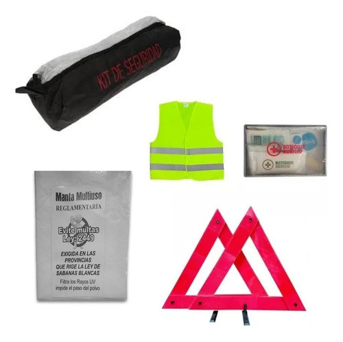 Kit Seguridad Auto Vtv Sin Matafuego Bolso, Baliza, Botiquin 0