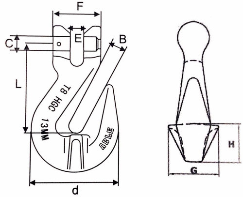 Gancho Para Cadena 10mm - Alta Resistencia - 3.2ton Able 1
