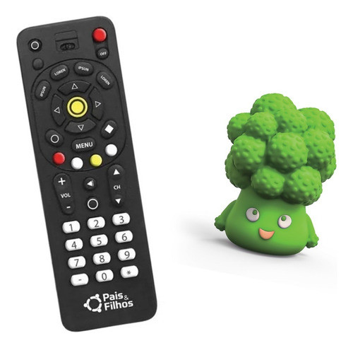 Kit Mordedores Divertido Para Bebê Brócolis Controle Textura 0
