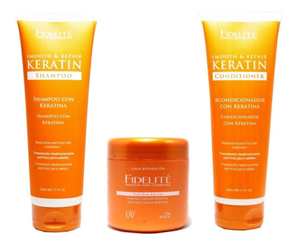Kit Fidelité Keratin Anti Frizz (shampoo+acondic+mascara) 0