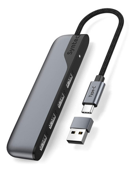 Concentrador Hub Syntech Usbc Y Usb A 4 Puertos Usb3.0 5gbps 0