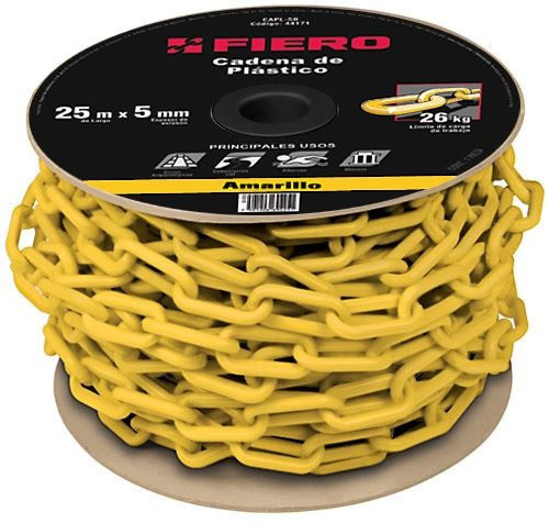 Cadena Plástica Amarillo 8mm Rollo 25mt Fiero Capl-8m 0