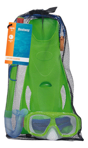 Snorkel Explora Essential Y Pata De Ranas Verde (1129) 0