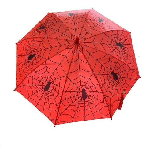 Guarda Chuva Sombrinha Infantil Aranha Vermelho C/ Apito 1