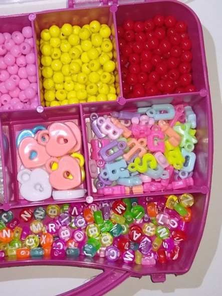 Missangas Coloridas Infantil 900 Pçs Pulseiras Colar+brinde 0