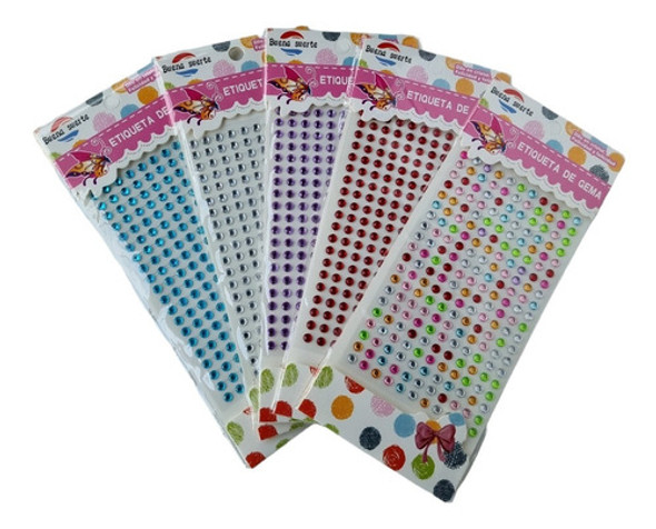 Strass Gemas Autoadhesivas Cara/cuerpo Mediano 5mm X 10 Unid 1