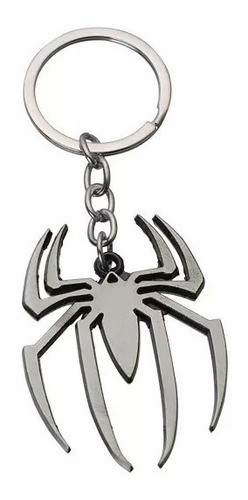Llavero Spiderman Araña Logo Plateado Cromado Importado 0