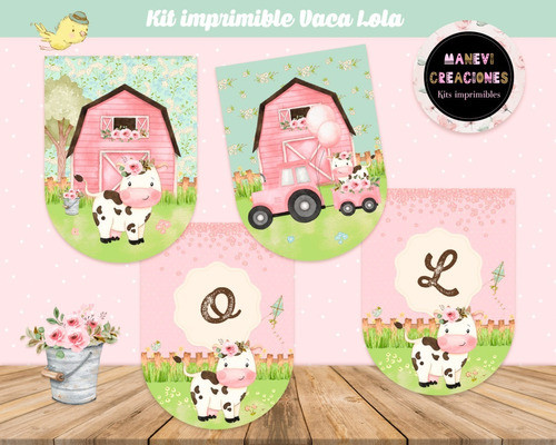 Kit Imprimible Editable La Vaca Lola Completo Candy Bar 1