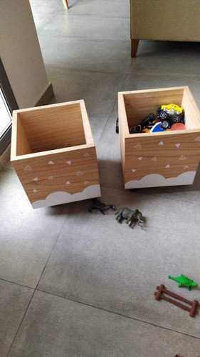 Cubo Juguetero Montessori Con Ruedas Guarda Todo 1