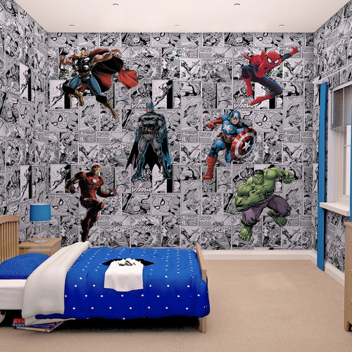 Papel De Parede Super Herois Quadrinhos Marvel Dc M² 1