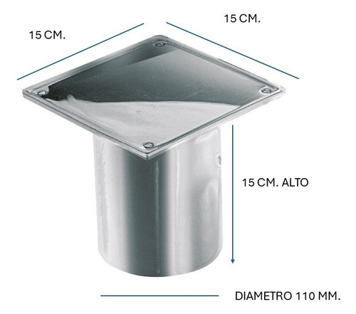 Porta Rejilla C/tapa Ciega Awaduct Acero Inoxidable 15x15 1