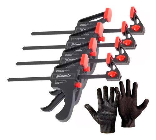 Kit 4 Grampos Sargento Universal Aperto Rápido 8'' + Brinde 0