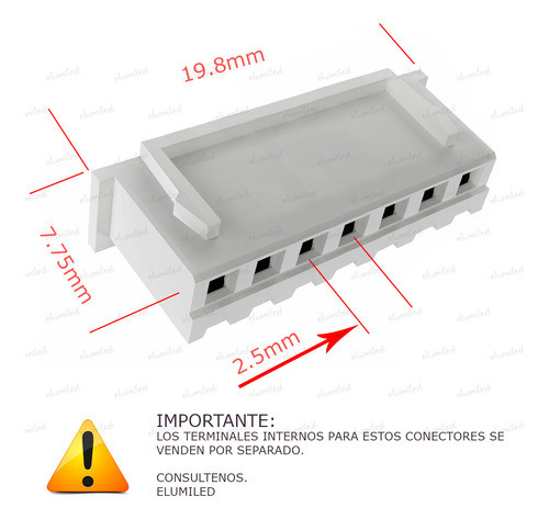 Conector Hembra Cable 2.50mm 7 Vias Tipo Jst Xh Pack X100 1