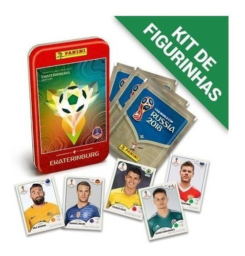Lata Panini Copa 2018 Ekaterinburg + 24 Pacotinhos + Álbum 1
