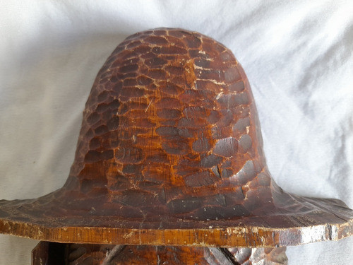 Antigua Talla De Madera F. Pusterla, Rosario 1