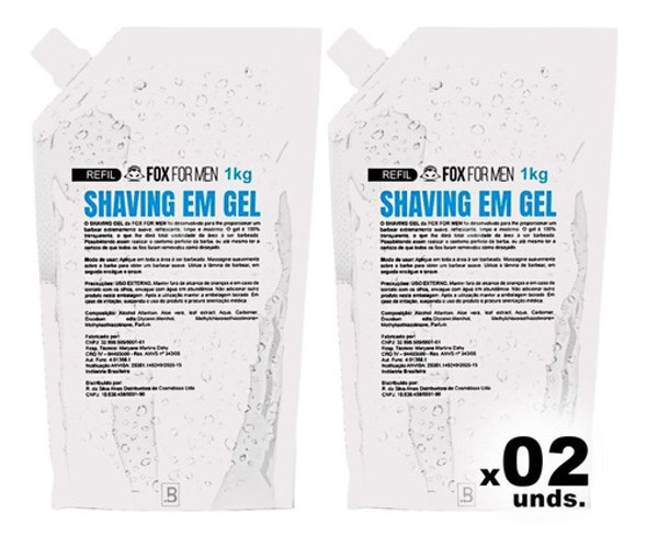Refil Shaving Gel De Barbear 1kg Fox For Men Ação Precisa 0 Refil Shaving Gel De Barbear 1kg Fox For Men Ação Precisa 0