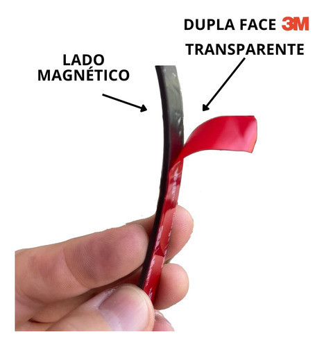 Perfil Magnético Fita Imã Flexivel Com Adesivo Dupla Face 1