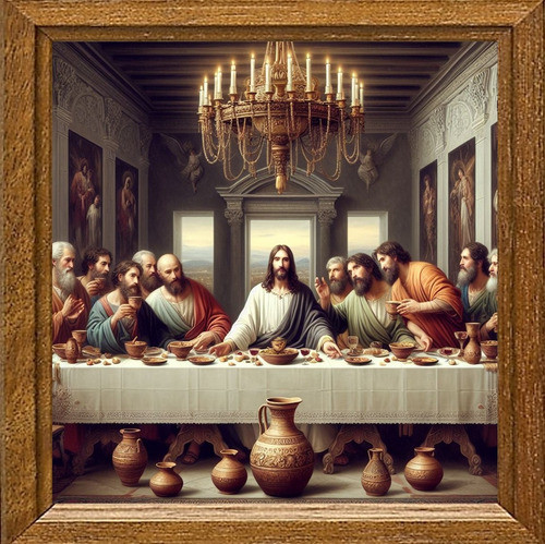 Cuadro De Arte Digital La Última Cena 50x50cm Pieza Única 0