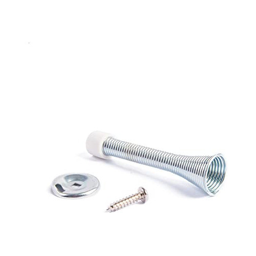 Tope De Puerta, 8cm Resorte De Acero Plateado 4u. 1