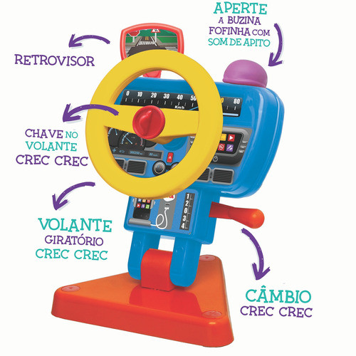 Brinquedo P/ Bebe Volante Fom Fom C/ Buzina 1181 Elka 1
