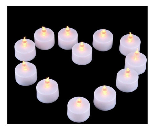 Kit Com 24 Velas De Led Bateria Inclusa - Luz Amarela 1