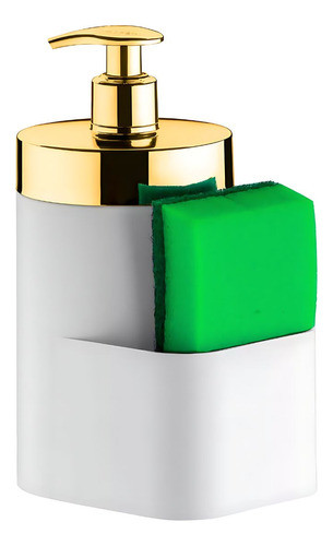 Organizador Pia Porta Detergente E Esponja Branco E Dourado 0