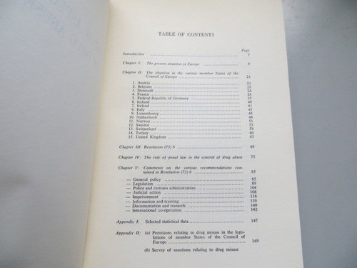 Penal Aspects Of Drug Abuse - Council Of Europe 1974 1