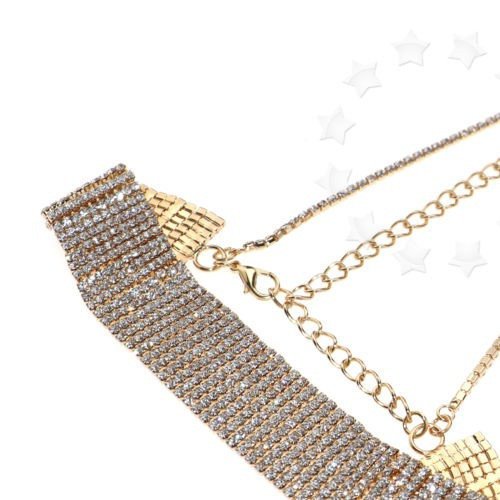 Mujer Diamante Collar Del Rhinestone Cristal Gargantilla Fie 1
