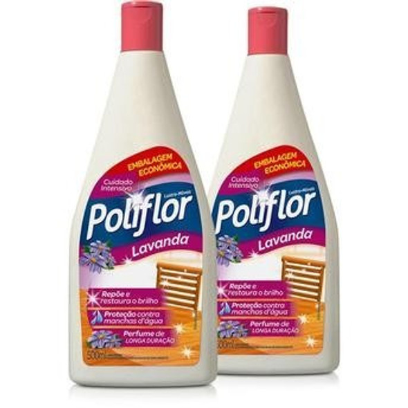 6 Unidades Poliflor Lustra Móveis- Lavanda 500ml 1 6 Unidades Poliflor Lustra Móveis- Lavanda 500ml 1