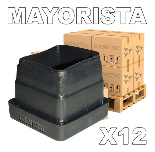 12 Regatones Tapa Plástico 20x20 Gimnasios Máquinas Genetic 0