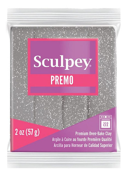 Sculpey Premo Polymer Oven-bake Clay, White Gold Glitter, No 0