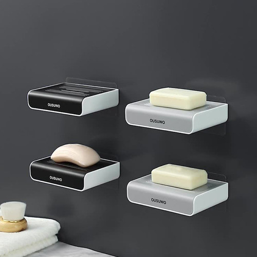 Suporte De Sabonete Autodrenante Montado Na Parede Sem Furar 1