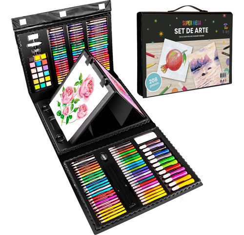 Set Arte Infantil Pintura Dibujo Valija Profesional X 208 ! 0