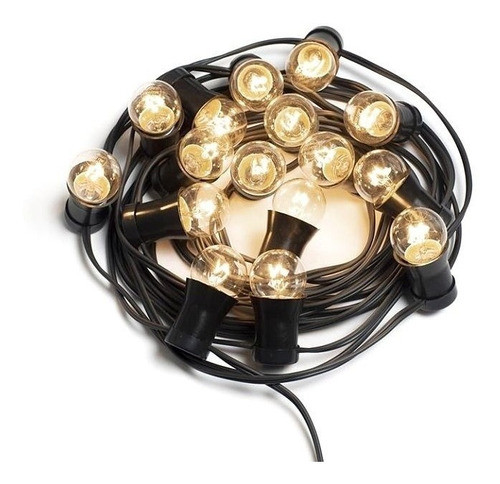 7 Mts De Guirnalda Luces P/exterior+focos Vintage Cerveceria 0
