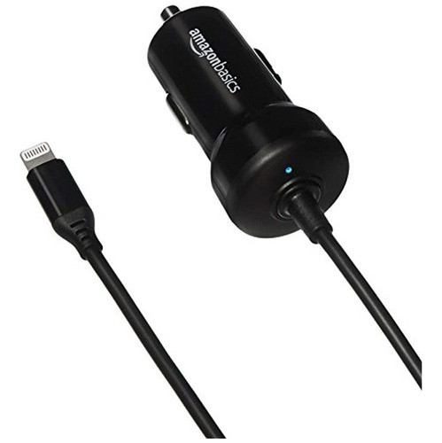Amazon Basics Cargador De Coche Lightning Con Cable Recto, 5 0