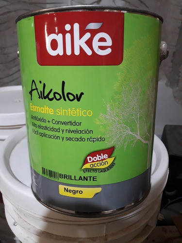 Aike Pinturaa Esmaltee Sinteticoo Negro Brillante X 4 Lts 0