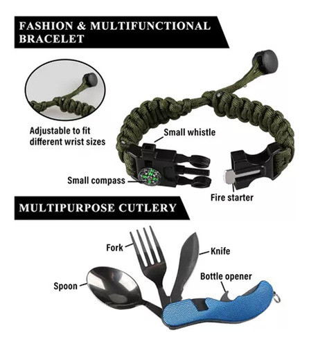 Para Suprimentos De Mochila, Kit De Caminhada Ao Ar Livre Ad 1