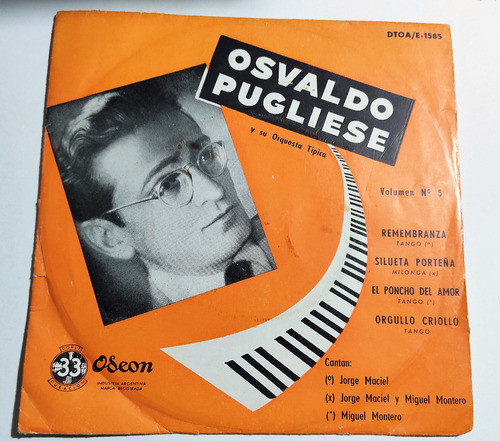Osvaldo Pugliese Y Su Orquesta Tipica Disco Vinilo 7 0