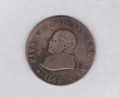 Antigua Moneda Del Vaticano - Año 1866 - 1 Soldo / 5 Cent. 1