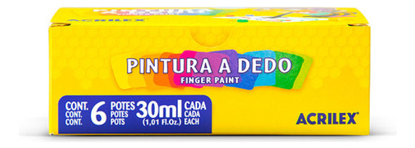 Pintura A Dedo 6 Cores 30ml Acrilex 0