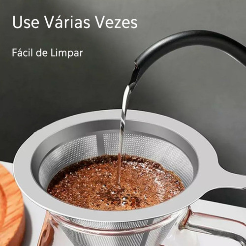 Coador Filtro De Café Aço Inox Sem Uso De Papel 101 Lavável 1