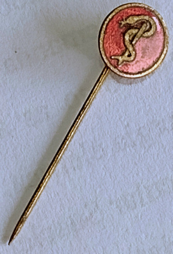 Insígnia Antiga Metal Esmaltado Cloisonné Símbolo Medicina 1