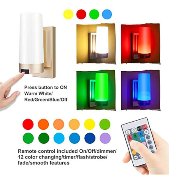 Aplique De Pared Inalámbrico Bigmonat, Recargable Por Usb, C 1