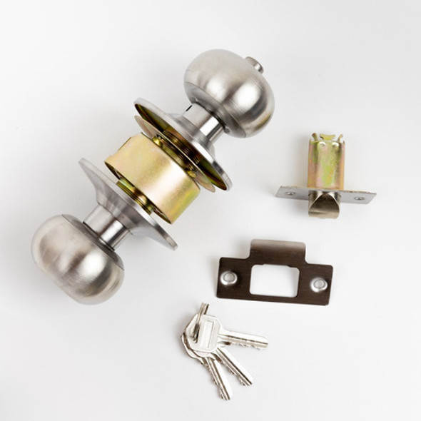 Pomo De Puerta Acero Inoxidable Mate Con Llave 1