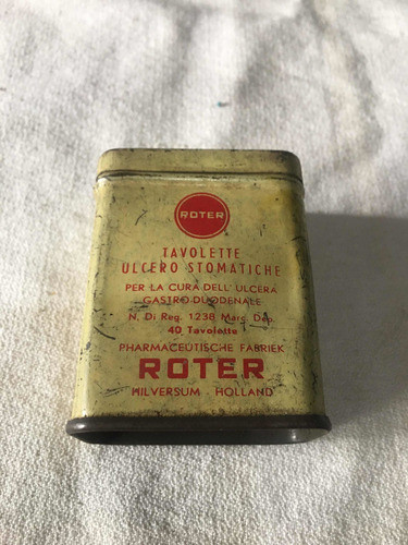Lata Antigua Holandesa Pastillas Para La Úlcera Roter Vacía 0